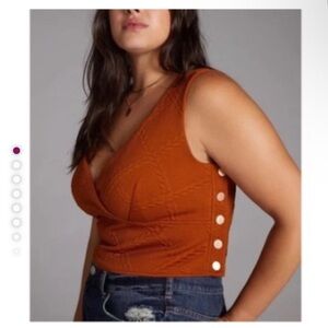 Anthropologie Orange Sleeveless Crop Tank Top